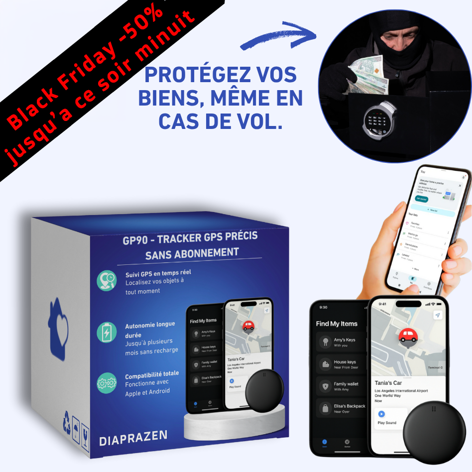 GP90 - Tracker GPS - Suivez précisément, sans abonnement